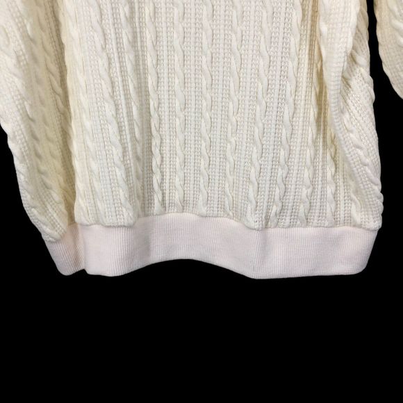Suzanne Betro Lightweight Chunky Cable Knit Sweater, Sweetheart Neck, 3/4 SZ 2X - Picture 5 of 6